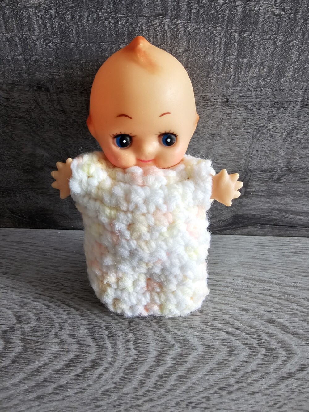 Vintage Kewpie 4" Mini Doll with Crocheted Outfit #20